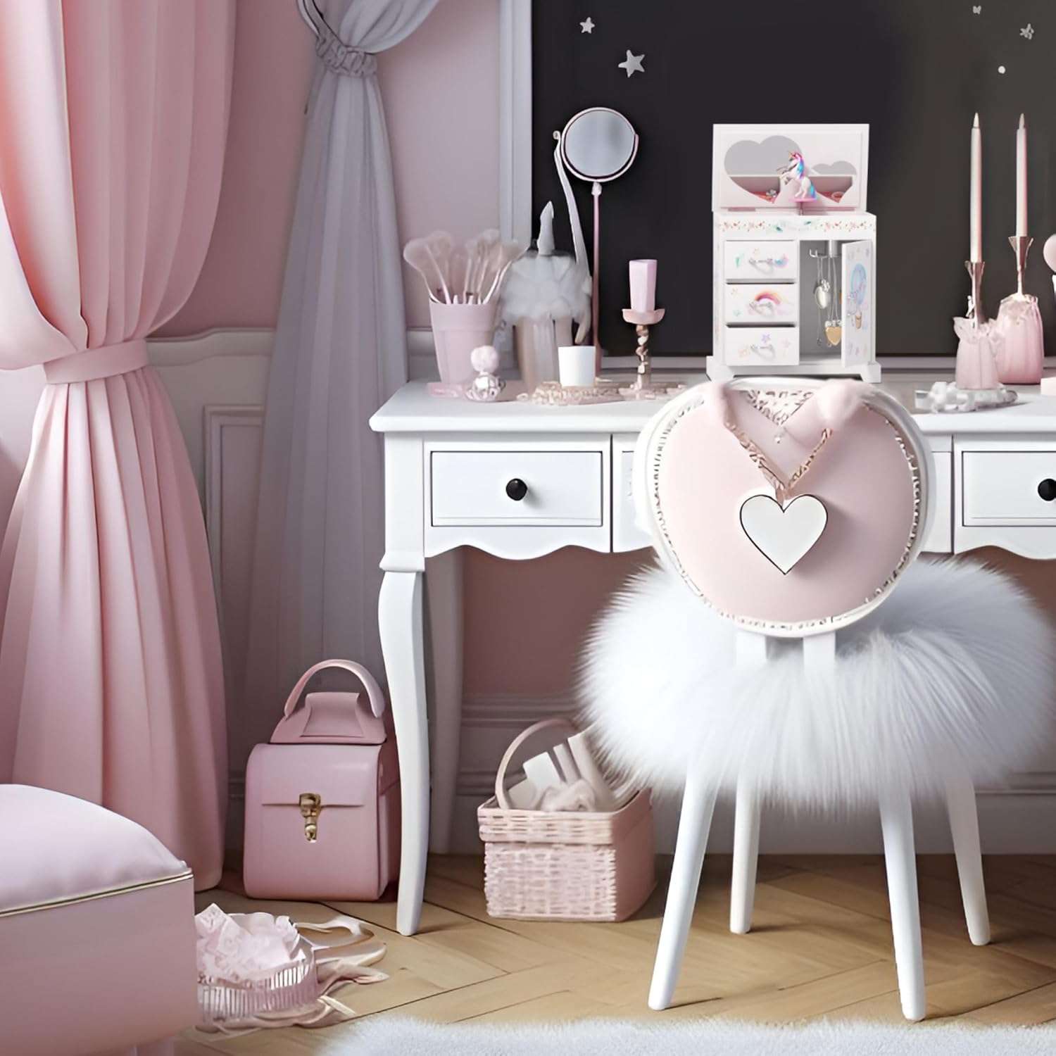 Unicorn Musical Jewelry Box for Kids - Unicorn Gifts for Girls, Ages 3-8, Best Princess Room Unicorn Toys Gift for Age 3, 4, 5, 6, 7, 8 Year Old Little Girl - Birthday Present Toy Ideas Music Box - 5