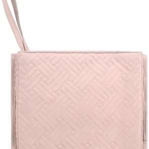 BAGSMART Travel Hanging Jewelry Organizer Case Foldable Jewelry Roll with Hanger for Journey Rings, Necklaces, Bracelets, Earrings, Soft Pink - 7