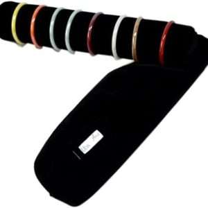 Bracelet Bangle Watch Roll Travel Pouch Jewelry Organizer, Black Gray Velvet Portable Zipper Pouch with Removable Roll Insert for Standard Size - 2