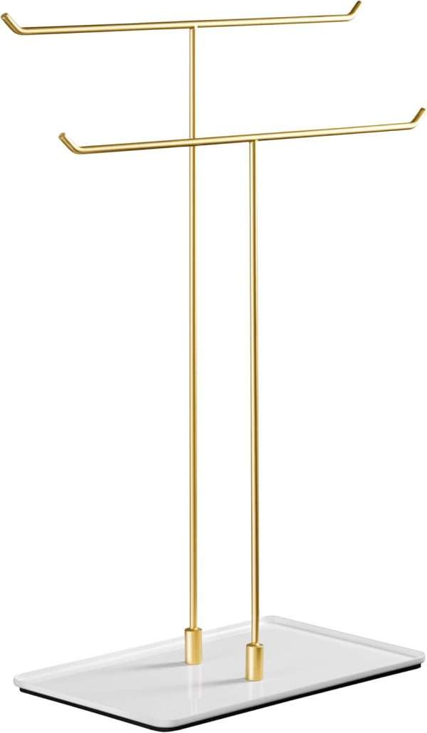 Necklace Stand Aesthetic Necklace Holder- Metal Necklace Organizer for Home Decor, Gold - 1