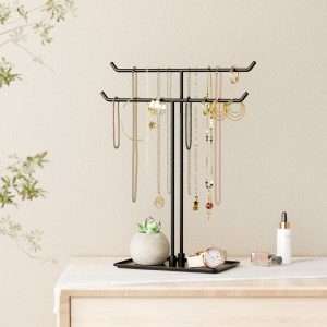Necklace Stand- Black Metal Necklace Organizer for Home Decor - 2