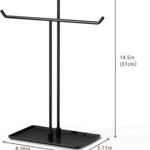 Necklace Stand- Black Metal Necklace Organizer for Home Decor - 5