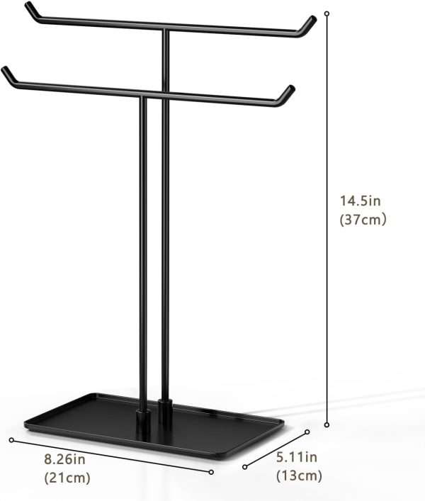 Necklace Stand- Black Metal Necklace Organizer for Home Decor - 5