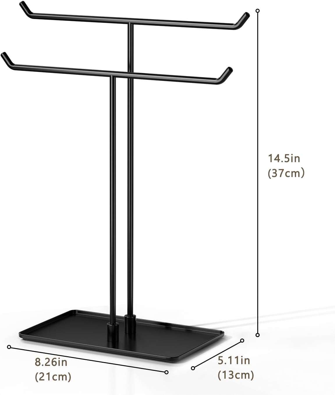 Necklace Stand- Black Metal Necklace Organizer for Home Decor - 5