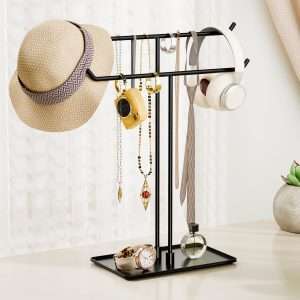 Necklace Stand- Black Metal Necklace Organizer for Home Decor - 6