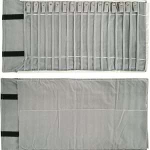 Portable Jewelry Roll Untangled Secure Necklace Travel Storage Bag Displays Holder 16 Chain (Black and Gray) - 3