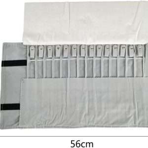 Portable Jewelry Roll Untangled Secure Necklace Travel Storage Bag Displays Holder 16 Chain (Black and Gray) - 8