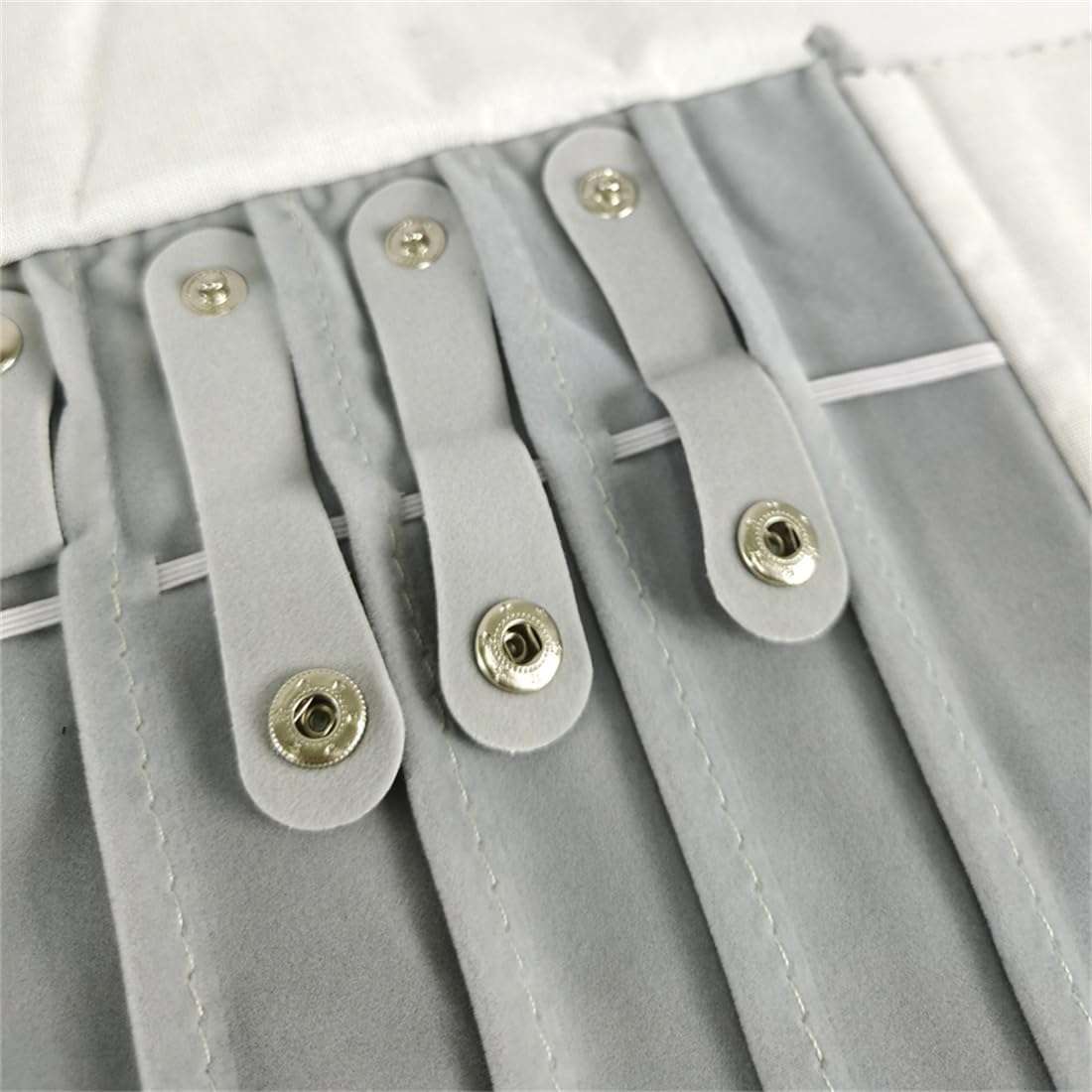 Portable Jewelry Roll Untangled Secure Necklace Travel Storage Bag Displays Holder 16 Chain (Black and Gray) - 9