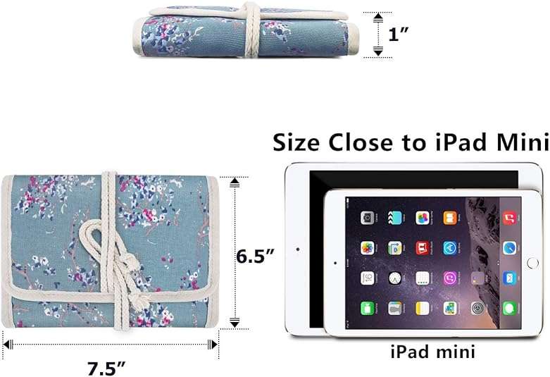 Teamoy Travel Jewelry Roll, Jewelry Storage Bag Organizer for Necklaces, Earrings, Bracelets, Rings, Brooches and More, Compact and Easy to Carry - 6