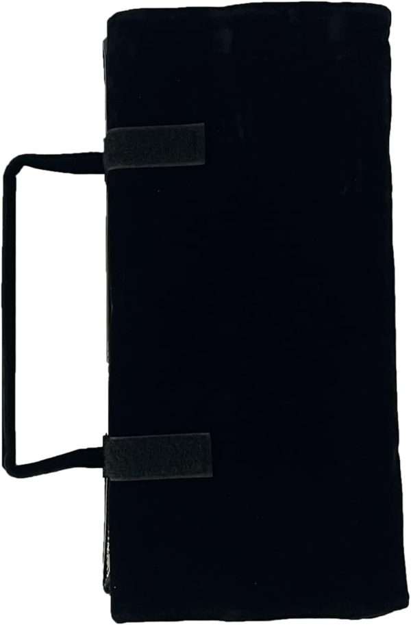 Velvet Travel Jewelry Case Roll Bag Organizer for Necklace, 9 Zipped Grids, Black - 5