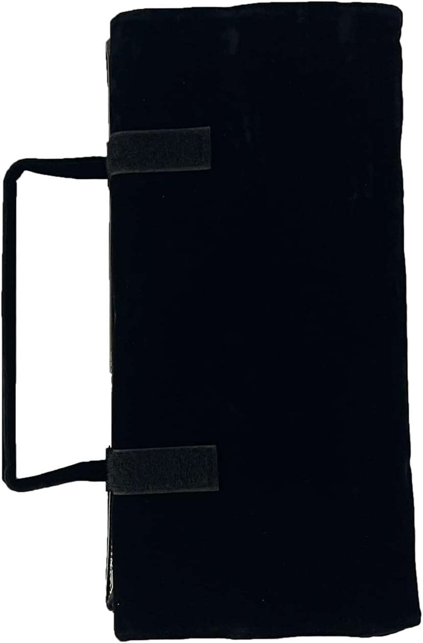 Velvet Travel Jewelry Case Roll Bag Organizer for Necklace, 9 Zipped Grids, Black - 5