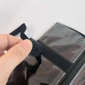 Velvet Travel Jewelry Case Roll Bag Organizer for Necklace, 9 Zipped Grids, Black - 7