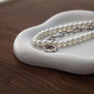Jewelry Dish Trinket Tray for Women, Ring Dish Holder, Unique Cloud Shape Ceramic Plate Cute Things Vanity Aesthetic Room Decor Mother's Day Birthday Christmas Warm House Gifts - 8