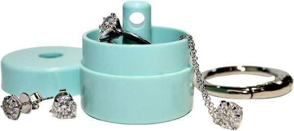 Lion Latch Travel Jewelry Box Case, Ring Holder on Shark Tank - Ring Holder for Women Girls with Keychain, Small Jewelry Organizer Boxes, Portable Ring Keeper Key Chain, Jewelry Storage Case - 1