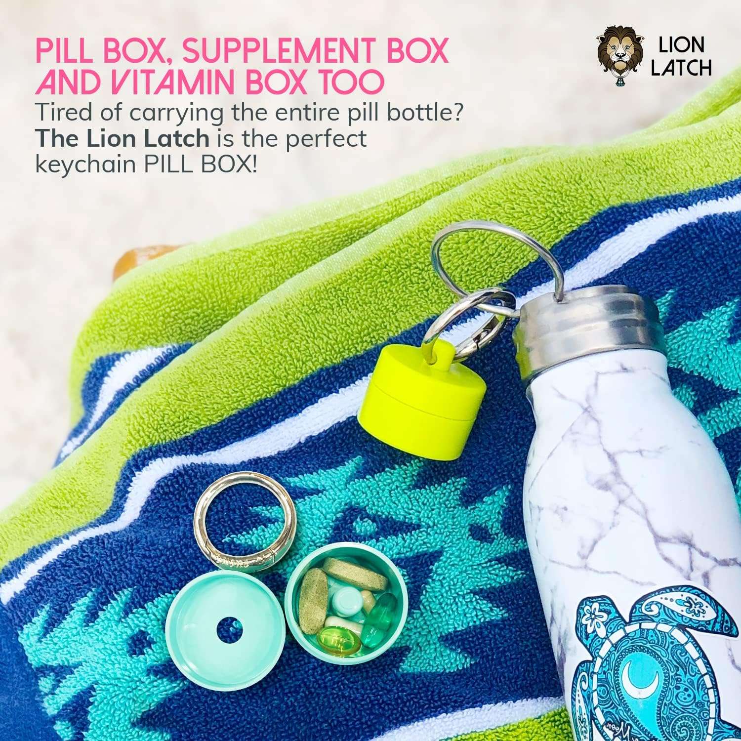 Lion Latch Travel Jewelry Box Case, Ring Holder on Shark Tank - Ring Holder for Women Girls with Keychain, Small Jewelry Organizer Boxes, Portable Ring Keeper Key Chain, Jewelry Storage Case - 6