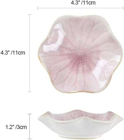 Lotus Leaf Shape Decorative Ring Tray, Small Key Bowl, Ceramic Trinket Tray Jewelry Dish Organizing Necklace Earrings, Home Decoration for Mom Best Friend Sister, Pink. - 7