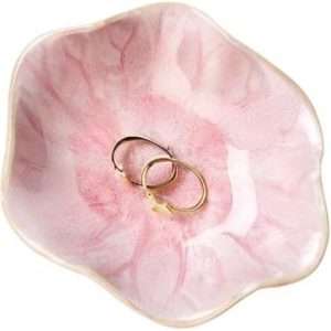Lotus Leaf Shape Decorative Ring Tray, Small Key Bowl, Ceramic Trinket Tray Jewelry Dish Organizing Necklace Earrings, Home Decoration for Mom Best Friend Sister, Pink. - 8
