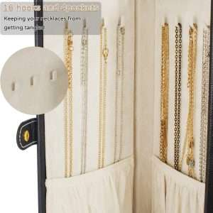 AKOZLIN Huge Jewelry Box Organizer Functional Lockable, Large Leather Jewelry Storage Case for Women Girls Ring Necklace Earring Bracelet Holder Organizer with Mirror - 6