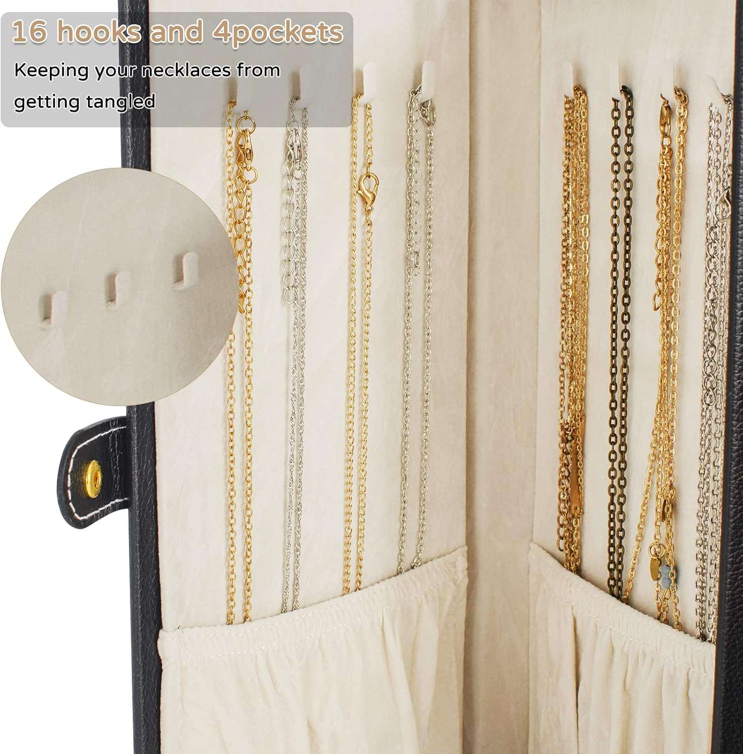 AKOZLIN Huge Jewelry Box Organizer Functional Lockable, Large Leather Jewelry Storage Case for Women Girls Ring Necklace Earring Bracelet Holder Organizer with Mirror - 6