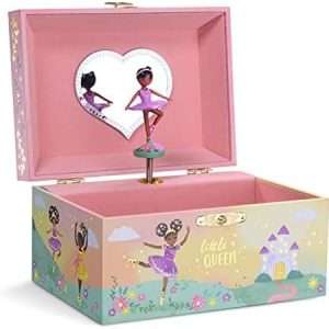 Jewelkeeper Jewelry Box for Girls - Black Ballerina Doll & Music Box - Swan Lake Tune - Jewelry Organizer - 6x5x4-Inch - 2