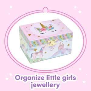 Jewelkeeper Jewelry Box for Girls - Girls Bedroom Accessories, Musical Jewelry Boxes with Spinning Unicorn Doll, Beautiful Dreamer Tune - Perfect Unicorn Birthday Gift for Kids 3 and Up - 2
