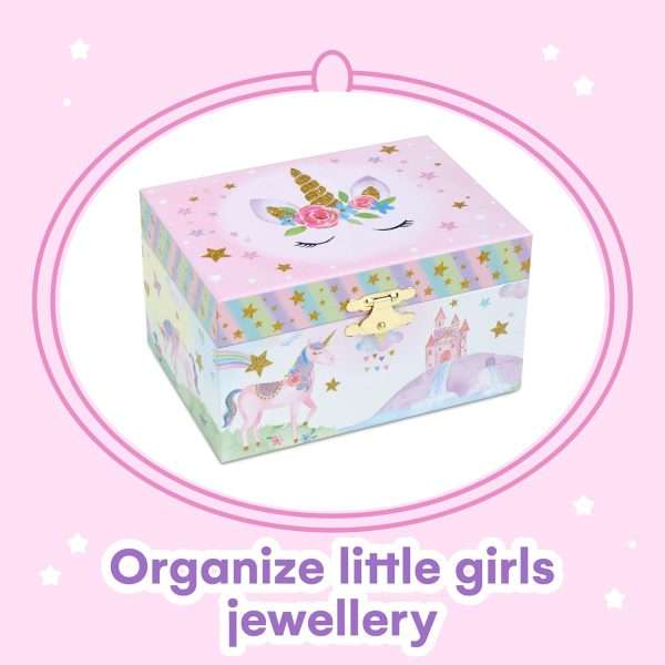 Jewelkeeper Jewelry Box for Girls - Girls Bedroom Accessories, Musical Jewelry Boxes with Spinning Unicorn Doll, Beautiful Dreamer Tune - Perfect Unicorn Birthday Gift for Kids 3 and Up - 2