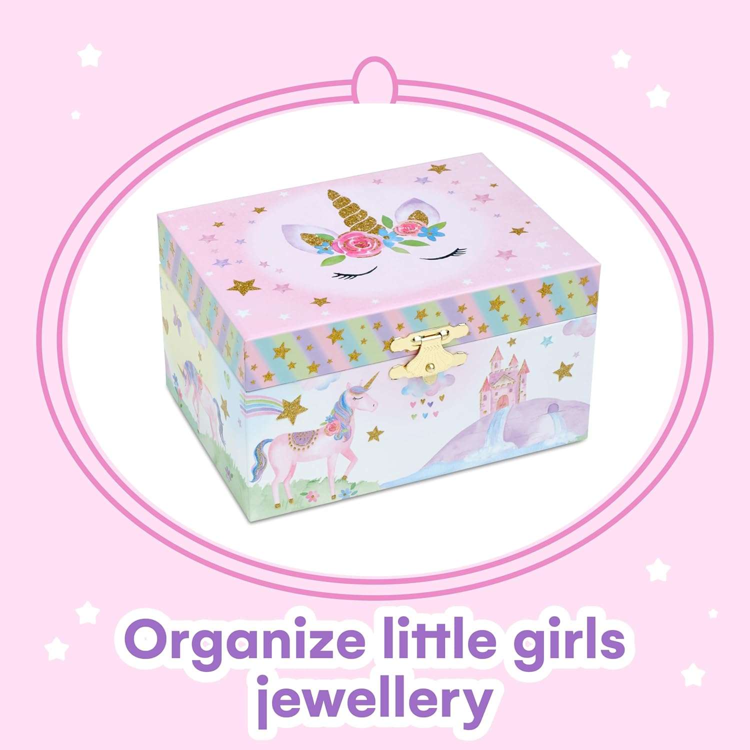 Jewelkeeper Jewelry Box for Girls - Girls Bedroom Accessories, Musical Jewelry Boxes with Spinning Unicorn Doll, Beautiful Dreamer Tune - Perfect Unicorn Birthday Gift for Kids 3 and Up - 2