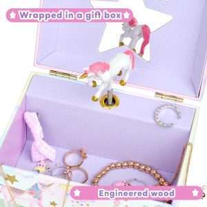 Jewelkeeper Jewelry Box for Girls - Girls Bedroom Accessories, Musical Jewelry Boxes with Spinning Unicorn Doll, Beautiful Dreamer Tune - Perfect Unicorn Birthday Gift for Kids 3 and Up - 3
