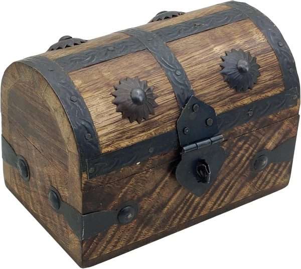 Keepsake and Decorative Wood Box - Medium Storage Treasure Chest - Elegant Wooden Box for Home Decor - 1