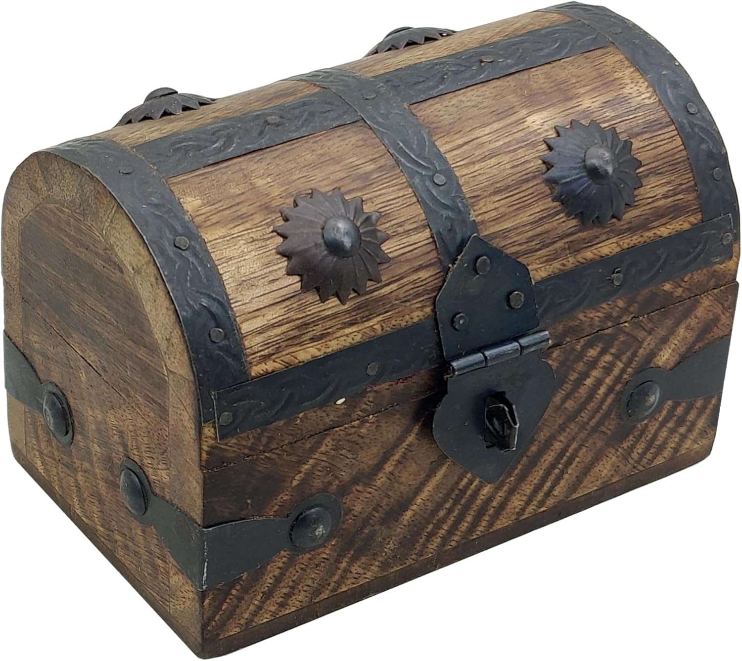 Keepsake and Decorative Wood Box - Medium Storage Treasure Chest - Elegant Wooden Box for Home Decor - 1