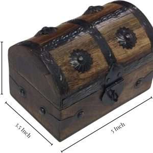Keepsake and Decorative Wood Box - Medium Storage Treasure Chest - Elegant Wooden Box for Home Decor - 2