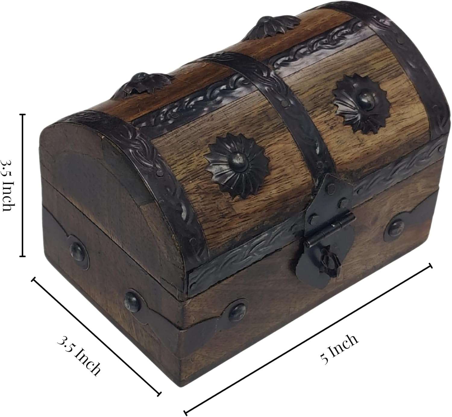 Keepsake and Decorative Wood Box - Medium Storage Treasure Chest - Elegant Wooden Box for Home Decor - 2