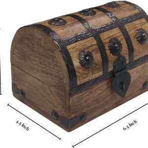 Keepsake and Decorative Wood Box - Medium Storage Treasure Chest - Elegant Wooden Box for Home Decor - 6