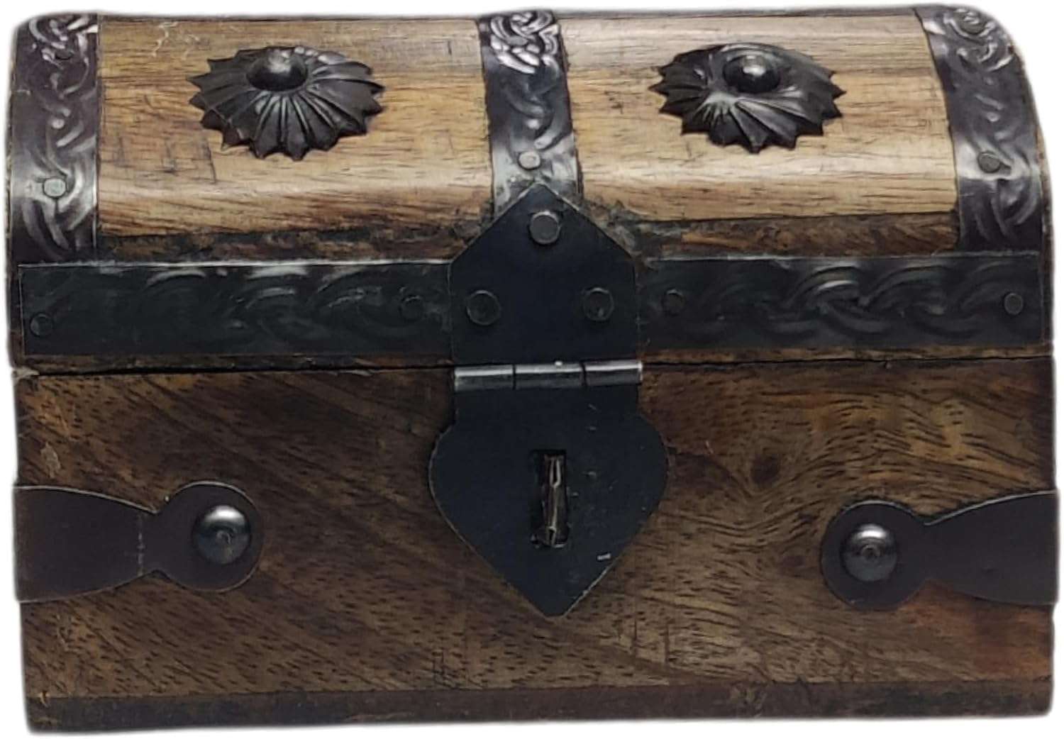 Keepsake and Decorative Wood Box - Medium Storage Treasure Chest - Elegant Wooden Box for Home Decor - 7