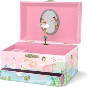 Musical Ballerina Jewelry Box for Girls - Kids Dancing Ballerina Music Box with Mirror, Ballet Gifts for Little Girls, Jewelry Boxes, Childrens Birthday Gift - 1