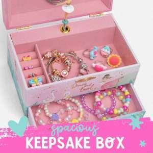 Musical Ballerina Jewelry Box for Girls - Kids Dancing Ballerina Music Box with Mirror, Ballet Gifts for Little Girls, Jewelry Boxes, Childrens Birthday Gift - 7