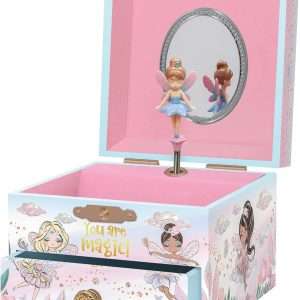Musical Fairy Jewelry Box for Girls - Kids Music Box with Spinning Fairy and Mirror, Princess Gifts for Little Girls, Jewelry Boxes, Childrens Birthday Gift - 1