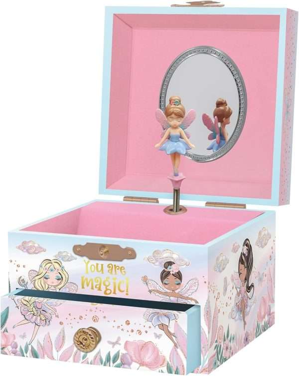 Musical Fairy Jewelry Box for Girls - Kids Music Box with Spinning Fairy and Mirror, Princess Gifts for Little Girls, Jewelry Boxes, Childrens Birthday Gift - 1