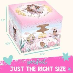 Musical Fairy Jewelry Box for Girls - Kids Music Box with Spinning Fairy and Mirror, Princess Gifts for Little Girls, Jewelry Boxes, Childrens Birthday Gift - 8