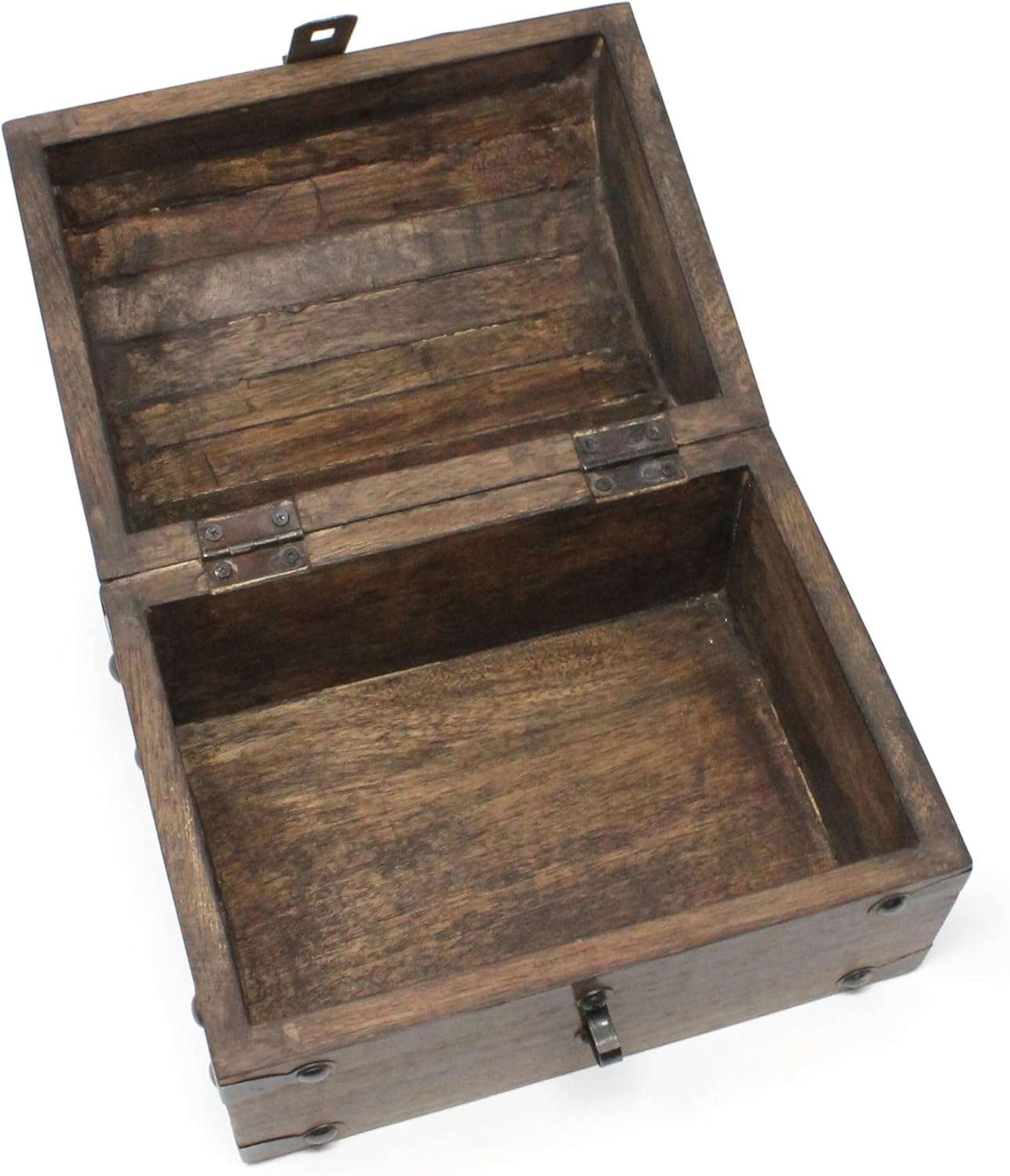 Nautical Cove Keepsake Wooden Treasure Chest with Antique Jewelry Lock and Key - Decorative Box, Pirate Wooden, Wood Box with Lid, Rustic Storage Chest - 9