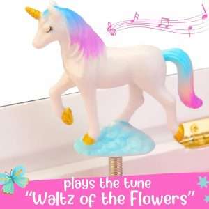 Unicorn Musical Jewelry Box for Girls - Unicorn Toys for Girls Age 4-6 - Kids Jewelry Box with Drawers - 9 x 5 x 9.3 in - 4