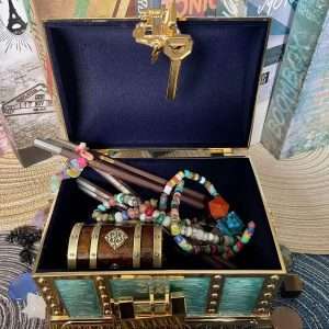 Vintage Metal Jewelry Chest Treasure Trinket Box, Gem Storage Tray Ring Earrings Necklace Keepsake Gift Holder Case Bag for Girls Ladies Women - 2