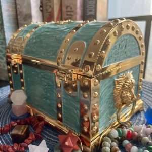 Vintage Metal Jewelry Chest Treasure Trinket Box, Gem Storage Tray Ring Earrings Necklace Keepsake Gift Holder Case Bag for Girls Ladies Women - 3