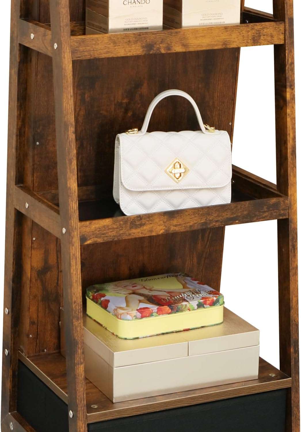360 Swivel Full Length Mirror Jewelry Cabinet - Standing Armoire With Built-In Mirror & 3 Lockable Drawers - Perfect for Her - 4