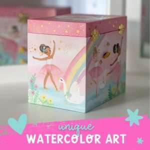 Musical Ballerina Jewelry Box for Girls - Kids Music Box with Spinning Ballerina, Ballet Birthday Gifts for Little Girls, Jewelry Boxes, 6.8 x 5.3 x 6 in - 6