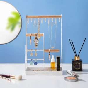 ProCase Jewelry Organizer Jewelry Stand Jewelry Holder Organizer, 4-Tier Necklace Organizer with Ring Tray, Small Cute Aesthetic Jewelry Tower Storage Rack Tree - 2