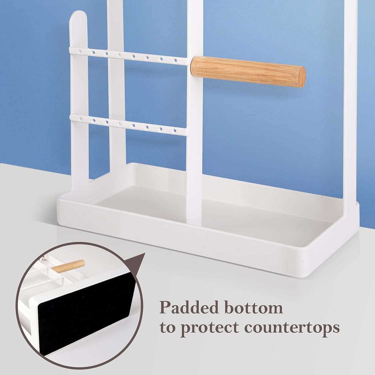 ProCase Jewelry Organizer Jewelry Stand Jewelry Holder Organizer, 4-Tier Necklace Organizer with Ring Tray, Small Cute Aesthetic Jewelry Tower Storage Rack Tree - 4