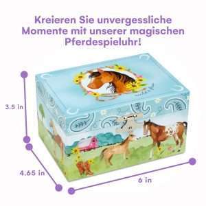 Jewelkeeper Girls Jewelry Box for Girls - Barn Design Musical Jewelry Box with Spinning Horse Doll - Pony Stuff for Girls, Horse Gift for Kids, Equestrian Keepsake - 3