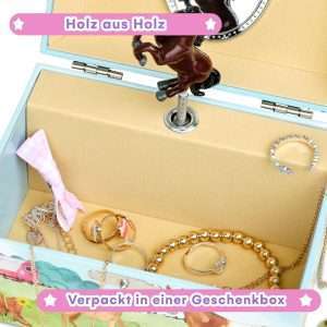 Jewelkeeper Girls Jewelry Box for Girls - Barn Design Musical Jewelry Box with Spinning Horse Doll - Pony Stuff for Girls, Horse Gift for Kids, Equestrian Keepsake - 4