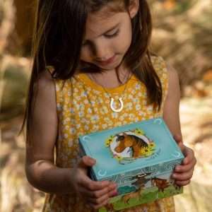 Jewelkeeper Girls Jewelry Box for Girls - Barn Design Musical Jewelry Box with Spinning Horse Doll - Pony Stuff for Girls, Horse Gift for Kids, Equestrian Keepsake - 6
